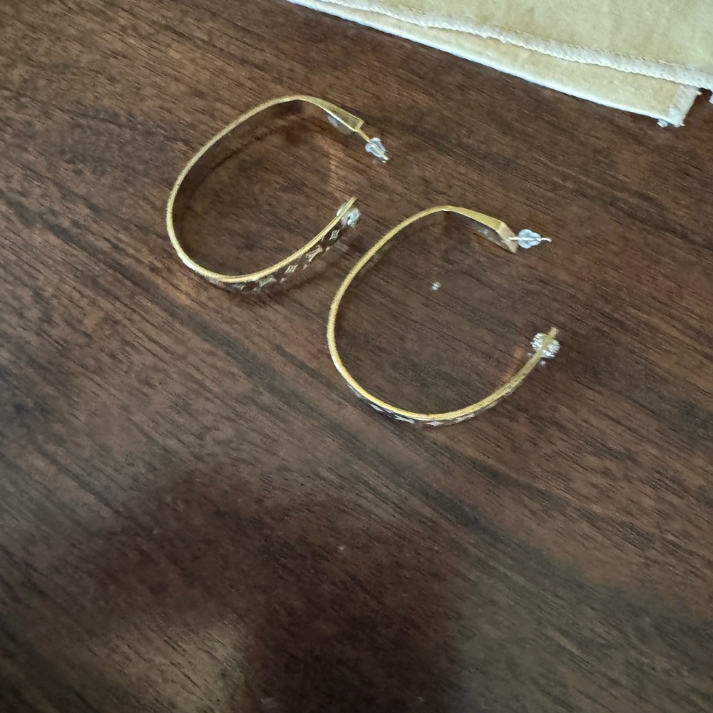 Louis Vuitton Nanogram Gold Hoop Earrings